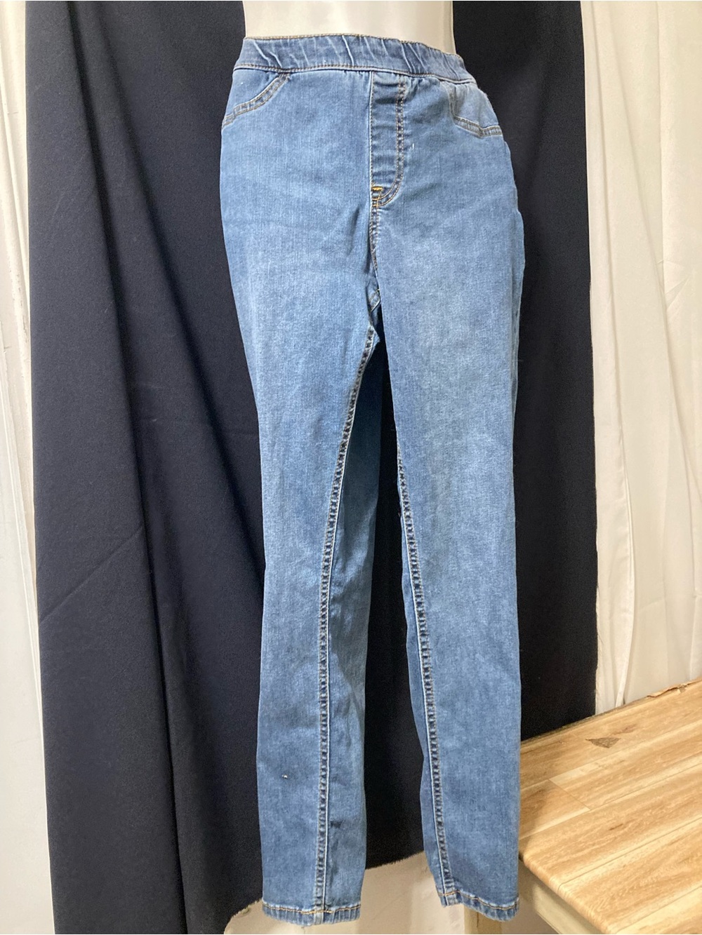Parasuco Y2K Pull-On Skinny Jeggings Blue Denim Stretch Jeans 30 Waist 36 legs